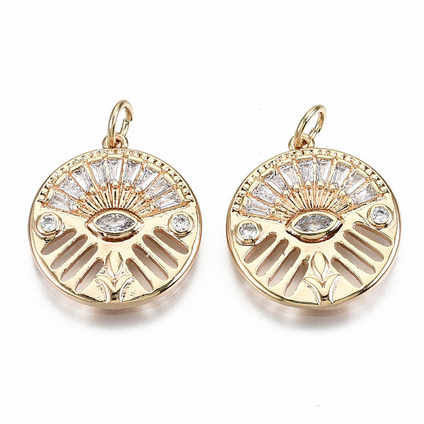 PandaHall Brass Micro Pave Clear Cubic Zirconia Pendants, Nickel Free, Flat Round, Real 18K Gold Plated, 19x17x2mm, Jump Ring: 5x0.7mm, 3mm...
PandaHall Brass Micro Pave Clear Cubic Zirconia Pendants, Nickel Free, Flat Round, Real 18K Gold Plated, 19x17x2mm, Jump Ring: 5x0.7mm, 3mm...