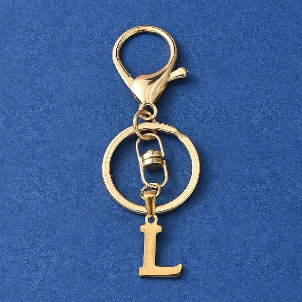 PandaHall 304 Stainless Steel Initial Letter Charm Keychains, with Alloy Clasp, Golden, Letter L, 8.5cm Stainless Steel Letter L
PandaHall 304 Stainless Steel Initial Letter Charm Keychains, with Alloy Clasp, Golden, Letter L, 8.5cm Stainless Steel Letter L