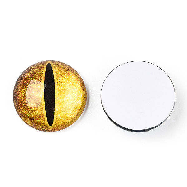 PandaHall Glass Cabochons, Half Round with Evil Eye, Vertical Pupil, Gold, 20x6.5mm Glass Half Round Gold
PandaHall Glass Cabochons, Half Round with Evil Eye, Vertical Pupil, Gold, 20x6.5mm Glass Half Round Gold