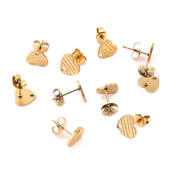 PandaHall Ion Plating(IP) 304 Stainless Steel Stud Earring Findings, with Ear Nuts, Textured Heart, Real 18K Gold Plated, 12x9mm, Hole...
PandaHall Ion Plating(IP) 304 Stainless Steel Stud Earring Findings, with Ear Nuts, Textured Heart, Real 18K Gold Plated, 12x9mm, Hole...