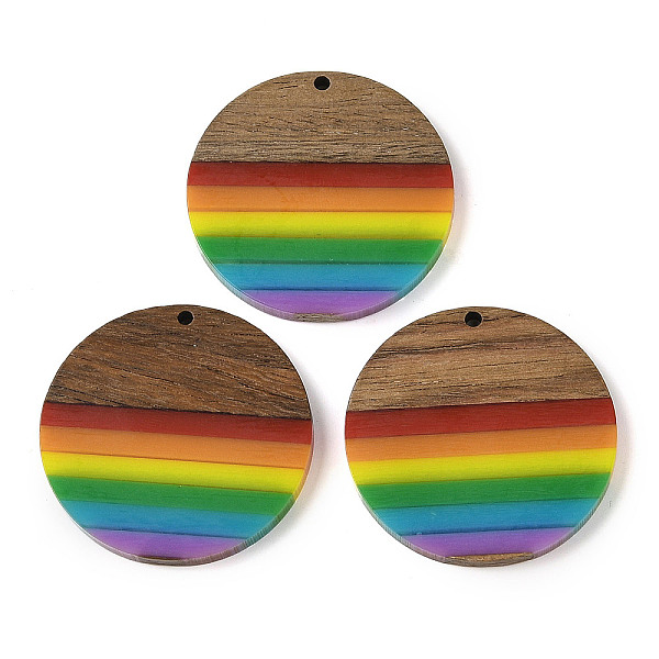 PandaHall Resin & Wood Pendants, Flat Round, Colorful, 38.5x3.5mm, Hole: 2mm Wood Flat Round
PandaHall Resin & Wood Pendants, Flat Round, Colorful, 38.5x3.5mm, Hole: 2mm Wood Flat Round