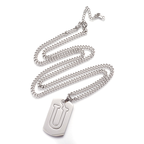 PandaHall 304 Stainless Steel Split Initial Pendant Necklaces, with Lobster Claw Clasps and Curb Chains, Rectangle with Letter, Letter.U...
PandaHall 304 Stainless Steel Split Initial Pendant Necklaces, with Lobster Claw Clasps and Curb Chains, Rectangle with Letter, Letter.U...