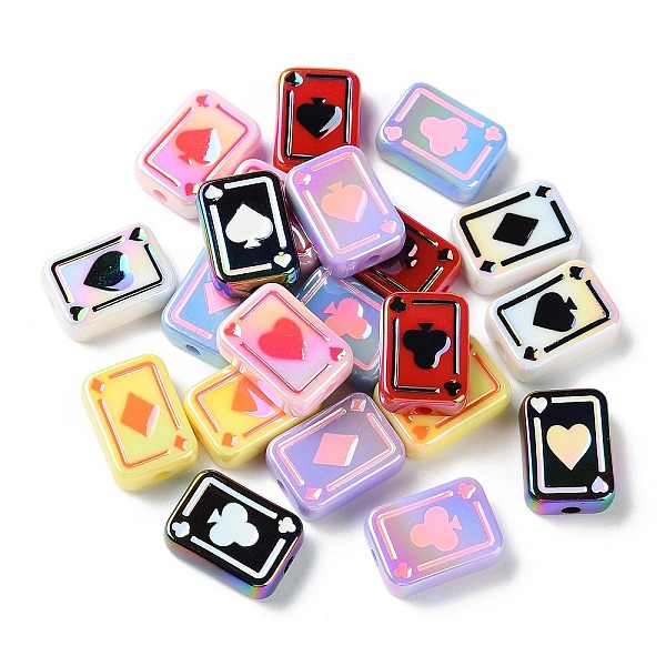 PandaHall UV Plating Rainbow Iridescent Acrylic Enamel Beads, Poker, Mixed Color, 25.5x18.5x8.5mm, Hole: 4mm Acrylic Others Multicolor
PandaHall UV Plating Rainbow Iridescent Acrylic Enamel Beads, Poker, Mixed Color, 25.5x18.5x8.5mm, Hole: 4mm Acrylic Others Multicolor