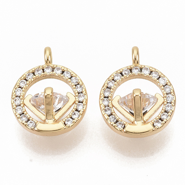 PandaHall Brass Micro Pave Clear Cubic Zirconia Charms, Nickel Free, Ring with Diamond, Real 18K Gold Plated, 12.5x10x7mm, Hole: 1.5mm...
PandaHall Brass Micro Pave Clear Cubic Zirconia Charms, Nickel Free, Ring with Diamond, Real 18K Gold Plated, 12.5x10x7mm, Hole: 1.5mm...