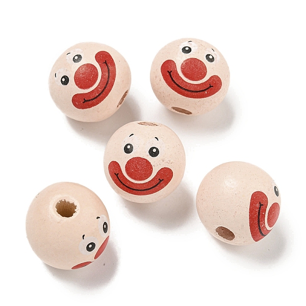 PandaHall Printed Wood European Beads, Round with Clown Pattern, PapayaWhip, 19~20mm, Hole: 4~5mm Wood Round Orange
PandaHall Printed Wood European Beads, Round with Clown Pattern, PapayaWhip, 19~20mm, Hole: 4~5mm Wood Round Orange
