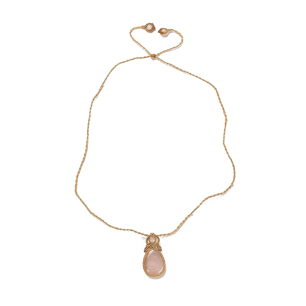 PandaHall Natural Rose Quartz Teardrop Pendant Necklace, Adjustable Braided Wax String Choker Necklace, 31.89 inch(81cm) Rose Quartz...
PandaHall Natural Rose Quartz Teardrop Pendant Necklace, Adjustable Braided Wax String Choker Necklace, 31.89 inch(81cm) Rose Quartz...