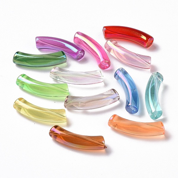 PandaHall UV Plating Transparent Rainbow Iridescent Acrylic Beads, Curved Tube, Mixed Color, 32~33x10x8mm, Hole: 1.6mm Acrylic Tube..., Multicolor
PandaHall UV Plating Transparent Rainbow Iridescent Acrylic Beads, Curved Tube, Mixed Color, 32~33x10x8mm, Hole: 1.6mm Acrylic Tube..., Multicolor