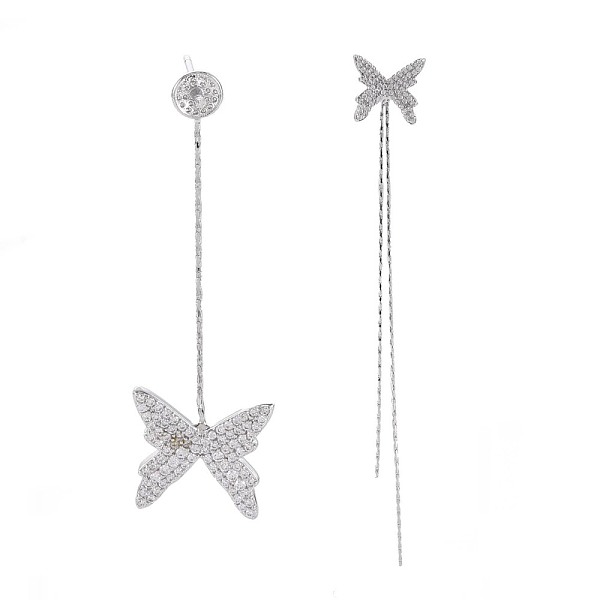 PandaHall Brass Micro Pave Clear Cubic Zirconia Asymmetrical Stud Earring Findings, for Half Drilled Beads, Nickel Free, Butterfly, Real...
PandaHall Brass Micro Pave Clear Cubic Zirconia Asymmetrical Stud Earring Findings, for Half Drilled Beads, Nickel Free, Butterfly, Real...