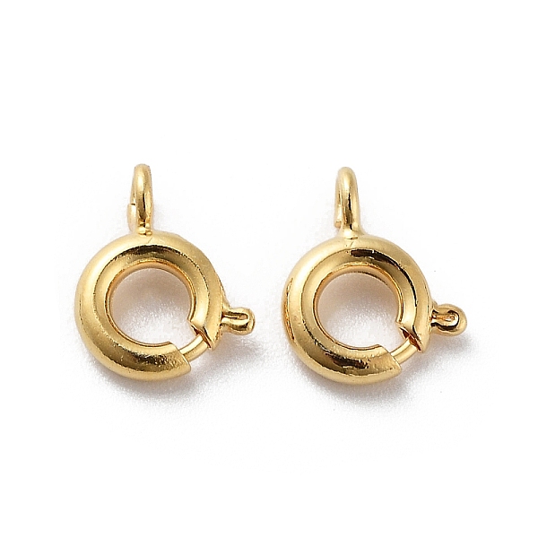 PandaHall Brass Spring Ring Clasps, Real 18K Gold Plated, 8x5.5x1.5mm, Hole: 1.4mm Brass
PandaHall Brass Spring Ring Clasps, Real 18K Gold Plated, 8x5.5x1.5mm, Hole: 1.4mm Brass