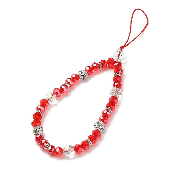 PandaHall Rondelle Glass & Polymer Clay Rhinestone Beads Phone Hand Strap Chains, Mobile Accessories Decoration, Crimson, 17cm Glass Pink
PandaHall Rondelle Glass & Polymer Clay Rhinestone Beads Phone Hand Strap Chains, Mobile Accessories Decoration, Crimson, 17cm Glass Pink