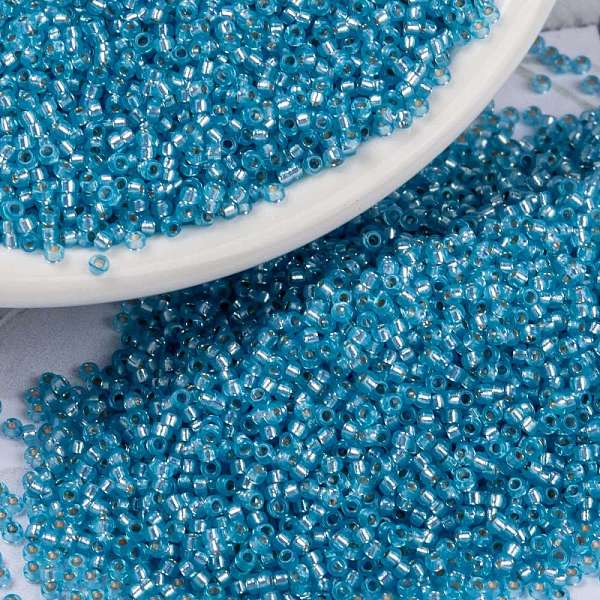 PandaHall MIYUKI Round Rocailles Beads, Japanese Seed Beads, (RR573) Dyed Aqua Silverlined Alabaster, 15/0, 1.5mm, Hole: 0.7mm, about..., Cyan
PandaHall MIYUKI Round Rocailles Beads, Japanese Seed Beads, (RR573) Dyed Aqua Silverlined Alabaster, 15/0, 1.5mm, Hole: 0.7mm, about..., Cyan