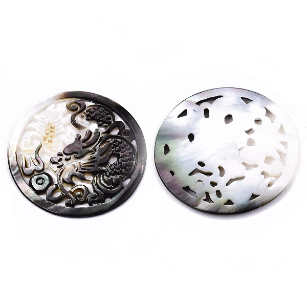 PandaHall Natural Black Lip Shell Cabochons, Flat Round with Dragon, 34~35x2mm Black Lip Shell Flat Round
PandaHall Natural Black Lip Shell Cabochons, Flat Round with Dragon, 34~35x2mm Black Lip Shell Flat Round