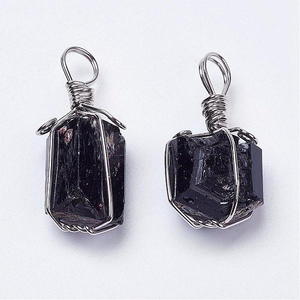PandaHall Natural Black Tourmaline Pendants, Nuggets, with Brass Finding, Platinum, 31~40x15~20mm, Hole: 7mm Tourmaline Nuggets
PandaHall Natural Black Tourmaline Pendants, Nuggets, with Brass Finding, Platinum, 31~40x15~20mm, Hole: 7mm Tourmaline Nuggets
