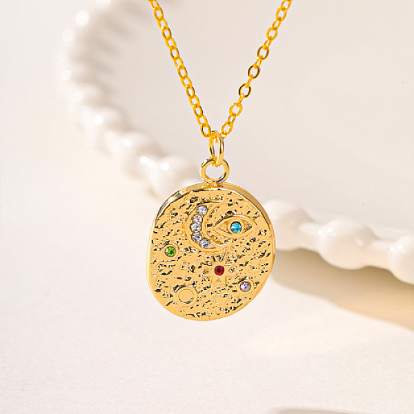 PandaHall Brass Pendant Necklaces, Real 18K Gold Plated, Eye, 17.72 inch(450mm) Brass Eye
PandaHall Brass Pendant Necklaces, Real 18K Gold Plated, Eye, 17.72 inch(450mm) Brass Eye
