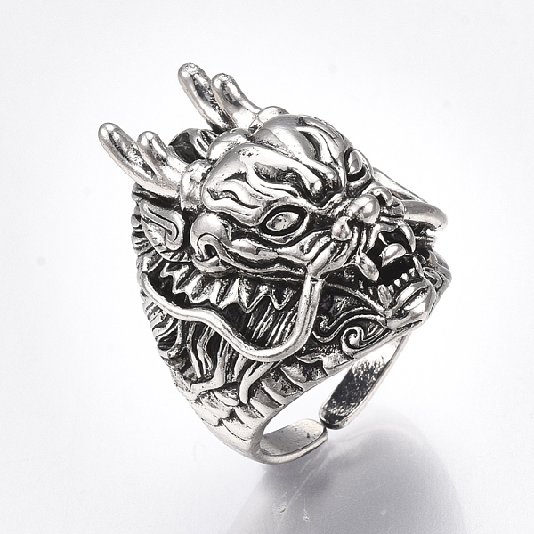 PandaHall Alloy Cuff Finger Rings, Wide Band Rings, Dragon, Antique Silver, Size 9, 19mm Alloy
PandaHall Alloy Cuff Finger Rings, Wide Band Rings, Dragon, Antique Silver, Size 9, 19mm Alloy