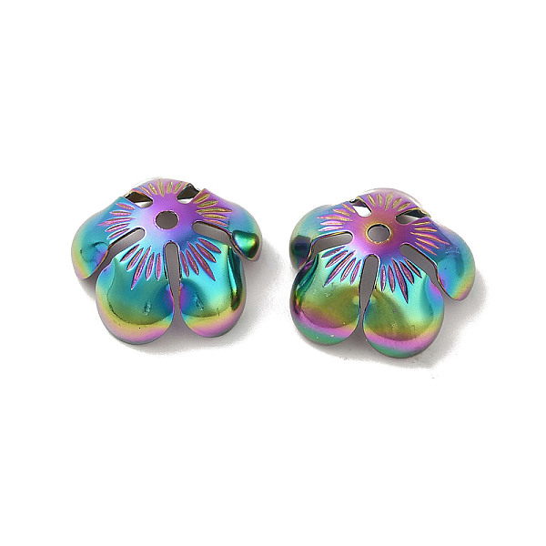 PandaHall 304 Stainless Steel Bead Caps, 5-Petal Flower, Rainbow Color, 11.5x3mm, Hole: 1.5mm 304 Stainless Steel
PandaHall 304 Stainless Steel Bead Caps, 5-Petal Flower, Rainbow Color, 11.5x3mm, Hole: 1.5mm 304 Stainless Steel