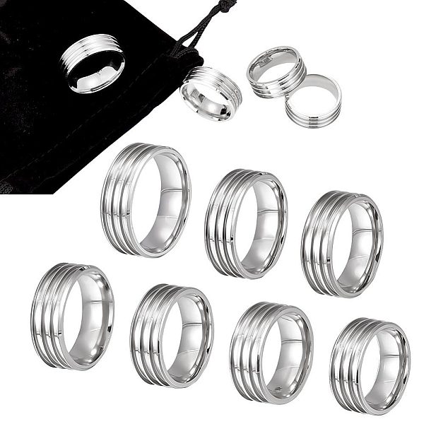 PandaHall UNICRAFTALE 7pcs 7 Sizes Stainless Steel Triple Grooved Blank Core Ring with Velvet Pouches Grooved Finger Rings Set Round Empty...
PandaHall UNICRAFTALE 7pcs 7 Sizes Stainless Steel Triple Grooved Blank Core Ring with Velvet Pouches Grooved Finger Rings Set Round Empty...