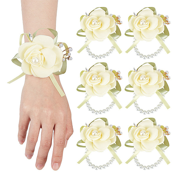 PandaHall Plastic Wrist Corsage, with Polyester Cloth Artificial Flower and Cloth Stretch Bracelets, Light Yellow, Inner Diameter: 50mm...
PandaHall Plastic Wrist Corsage, with Polyester Cloth Artificial Flower and Cloth Stretch Bracelets, Light Yellow, Inner Diameter: 50mm...