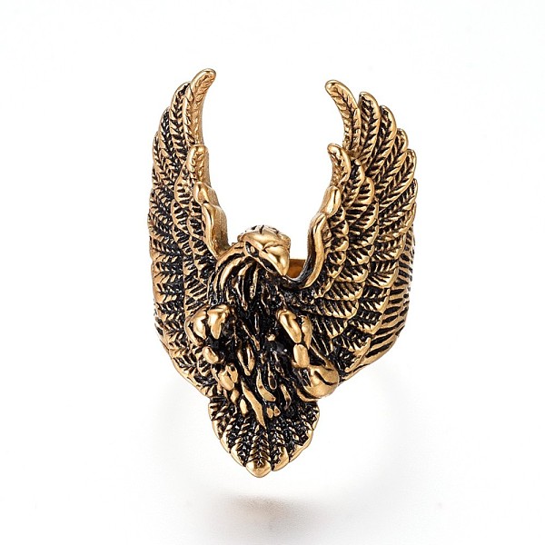PandaHall 304 Stainless Steel Wide Band Rings, Eagle, Antique Golden, Size 7~12, 17~21mm 304 Stainless Steel
PandaHall 304 Stainless Steel Wide Band Rings, Eagle, Antique Golden, Size 7~12, 17~21mm 304 Stainless Steel