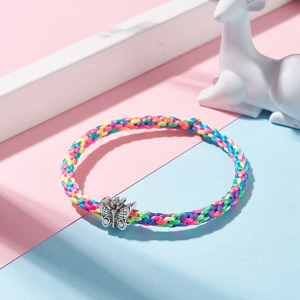 PandaHall Butterfly Beaded Braided Cord Bracelet for Women, Colorful, Inner Diameter: 2-1/4 inch(5.8cm) Nylon
PandaHall Butterfly Beaded Braided Cord Bracelet for Women, Colorful, Inner Diameter: 2-1/4 inch(5.8cm) Nylon