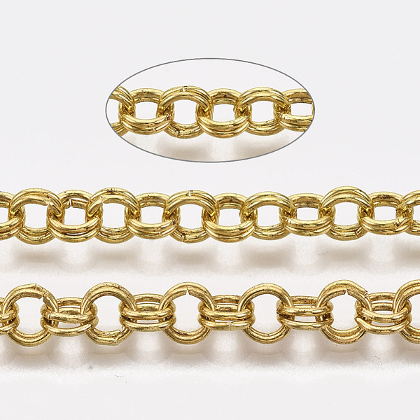 PandaHall Iron Rolo Chains, Double Link Chains, Unwelded, with Spool, Golden, Link: 6x1mm, about 82.02 Feet(25m)/roll Iron
PandaHall Iron Rolo Chains, Double Link Chains, Unwelded, with Spool, Golden, Link: 6x1mm, about 82.02 Feet(25m)/roll Iron