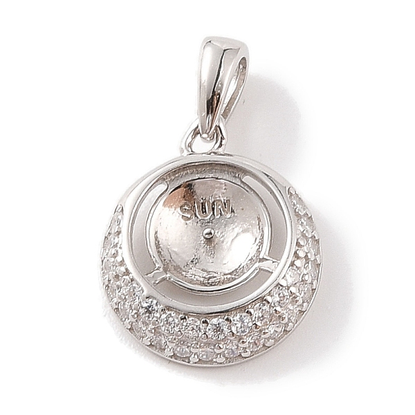 PandaHall 925 Sterling Silver Peg Bail Pendants, with Cubic Zirconia, Hollow Flat Round Charm, for Half Drilled Beads, Real Platinum Plated...
PandaHall 925 Sterling Silver Peg Bail Pendants, with Cubic Zirconia, Hollow Flat Round Charm, for Half Drilled Beads, Real Platinum Plated...