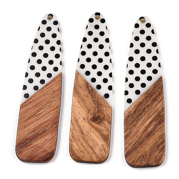 PandaHall Printed Opaque Resin & Walnut Wood Big Pendants, Teardrop Charm with Polka Dot Pattern, White, 66.5x17x3.5mm, Hole: 2mm Resin+Wood...
PandaHall Printed Opaque Resin & Walnut Wood Big Pendants, Teardrop Charm with Polka Dot Pattern, White, 66.5x17x3.5mm, Hole: 2mm Resin+Wood...