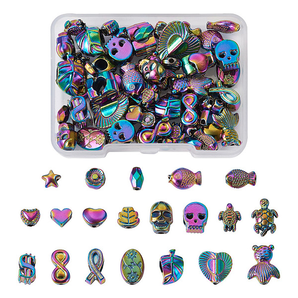 PandaHall Kissitty 80Pcs 20 Style Rack Plating Rainbow Color Alloy Beads, Mixed Shapes, 5.5~15x4~15x3~8.5mm, Hole: 0.9~5mm, 4pcs/style Alloy...
PandaHall Kissitty 80Pcs 20 Style Rack Plating Rainbow Color Alloy Beads, Mixed Shapes, 5.5~15x4~15x3~8.5mm, Hole: 0.9~5mm, 4pcs/style Alloy...