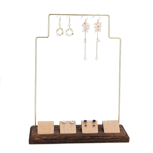 PandaHall Iron Earring Display Stand, with Burlap & Wooden Base, Golden, 21.9x9x27.5cm Wood
PandaHall Iron Earring Display Stand, with Burlap & Wooden Base, Golden, 21.9x9x27.5cm Wood
