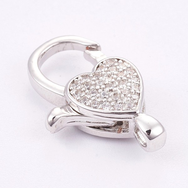 PandaHall Brass Micro Pave Cubic Zirconia Lobster Claw Clasps, Long-Lasting Plated, Platinum, 20x13x5mm, Hole: 2x2.5mm Brass+Cubic Zirconia..., Clear
PandaHall Brass Micro Pave Cubic Zirconia Lobster Claw Clasps, Long-Lasting Plated, Platinum, 20x13x5mm, Hole: 2x2.5mm Brass+Cubic Zirconia..., Clear