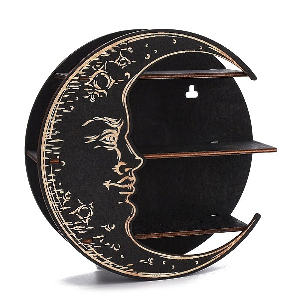 PandaHall Black Wooden Wall Hanging Crystal Display Shelf, Rustic Divination Pendulum Storage Rack, Crystal Ball Holders, Moon Pattern...
PandaHall Black Wooden Wall Hanging Crystal Display Shelf, Rustic Divination Pendulum Storage Rack, Crystal Ball Holders, Moon Pattern...