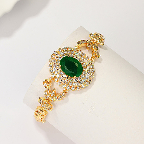 PandaHall Real 18K Gold Plated Brass Rhinestone Link Bracelets, Oval, Green, 7-1/8 inch(18cm) Rhinestone Oval Green
PandaHall Real 18K Gold Plated Brass Rhinestone Link Bracelets, Oval, Green, 7-1/8 inch(18cm) Rhinestone Oval Green