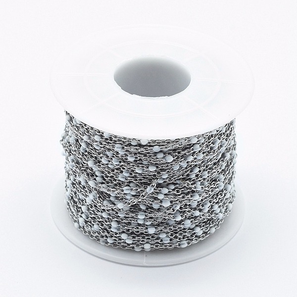 PandaHall Handmade Stainless Steel Chains, Soldered, with Spool, Enamel, Stainless Steel Color, White, 2x1.6x0.2mm, Beads: 2mm, about 32.8...
PandaHall Handmade Stainless Steel Chains, Soldered, with Spool, Enamel, Stainless Steel Color, White, 2x1.6x0.2mm, Beads: 2mm, about 32.8...