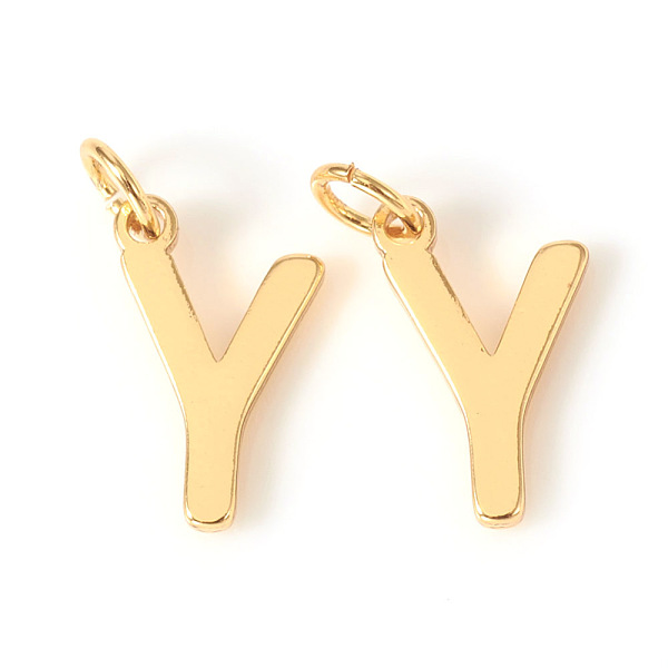 PandaHall Brass Charms, with Jump Rings, Letter, Real 18K Gold Plated, Letter.Y, Y: 10x6.5x1mm, Hole: 2.5mm Brass Letter Y
PandaHall Brass Charms, with Jump Rings, Letter, Real 18K Gold Plated, Letter.Y, Y: 10x6.5x1mm, Hole: 2.5mm Brass Letter Y