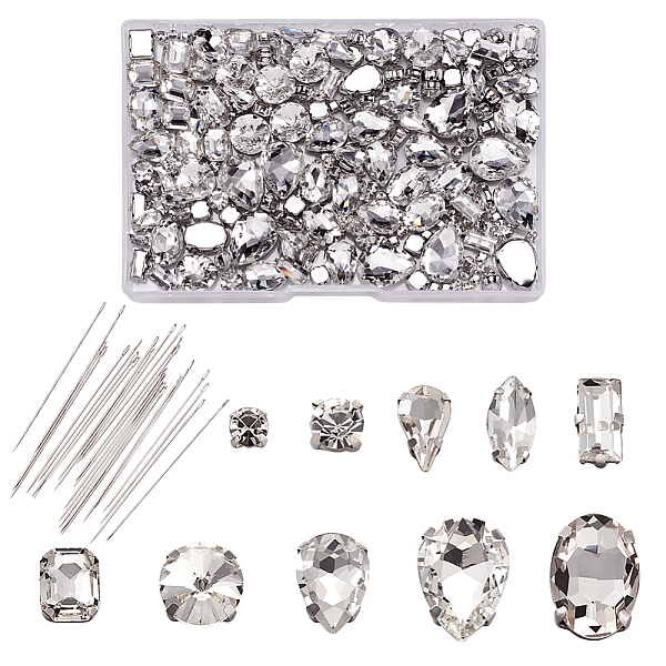 PandaHall Sew on Glass Rhinestone, with Brass Prong Settings, Garments Accessoriess, with Iron Sewing Needles, Mixed Shapes, Platinum, Clear...
PandaHall Sew on Glass Rhinestone, with Brass Prong Settings, Garments Accessoriess, with Iron Sewing Needles, Mixed Shapes, Platinum, Clear...