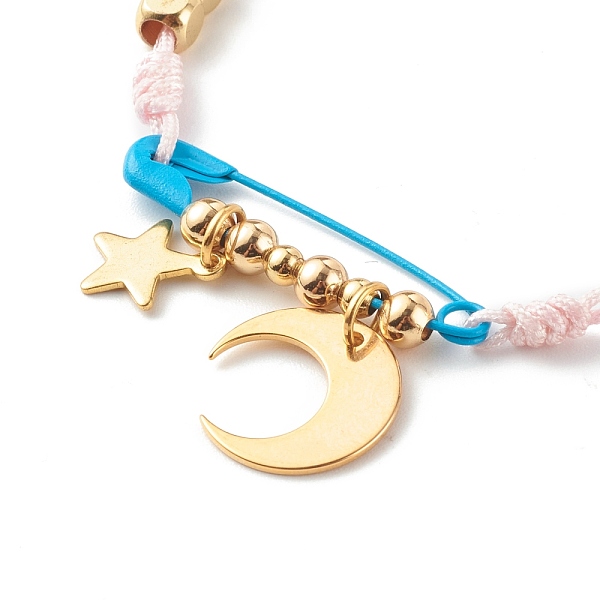PandaHall Adjustable Nylon Thread Braided Bead Bracelets, with Brass Beads, Moon & Star, Real 18K Gold Plated, Pink, Inner Diameter: 2-1/8~4...
PandaHall Adjustable Nylon Thread Braided Bead Bracelets, with Brass Beads, Moon & Star, Real 18K Gold Plated, Pink, Inner Diameter: 2-1/8~4...