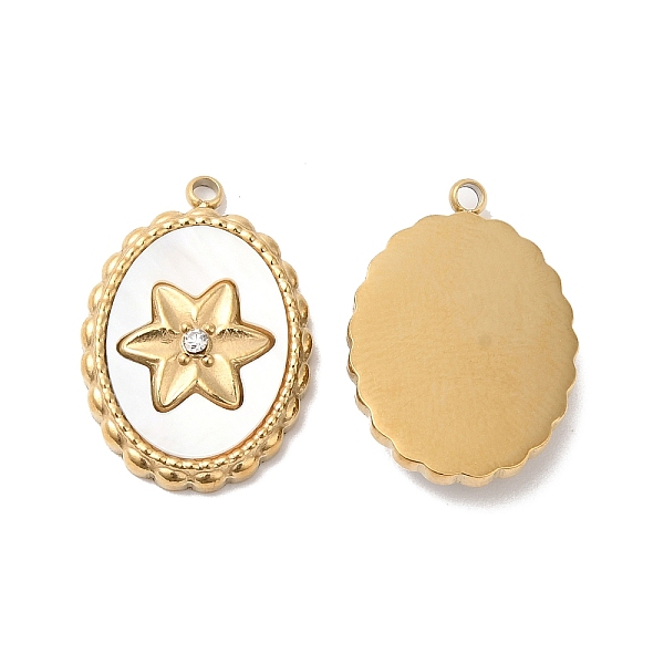 PandaHall Ion Plating(IP) 304 Stainless Steel Charms, with White Shell, Oval with Flower Charm, Real 14K Gold Plated, 20x14x3.5mm, Hole...
PandaHall Ion Plating(IP) 304 Stainless Steel Charms, with White Shell, Oval with Flower Charm, Real 14K Gold Plated, 20x14x3.5mm, Hole...
