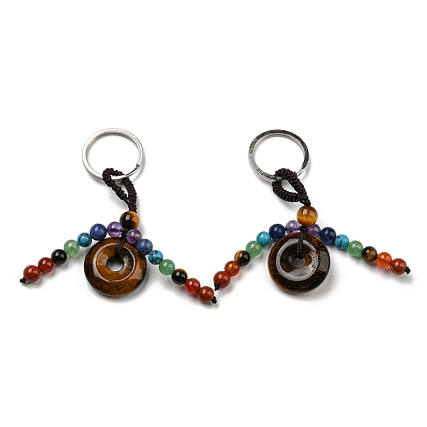 PandaHall 7 Chakra Natural Gemstone Tassel Keychain, Tiger Eye Donut Reiki Healing Keychain, with Platinum Tone Iron Ring, 9.5~10.2cm Tiger...
PandaHall 7 Chakra Natural Gemstone Tassel Keychain, Tiger Eye Donut Reiki Healing Keychain, with Platinum Tone Iron Ring, 9.5~10.2cm Tiger...