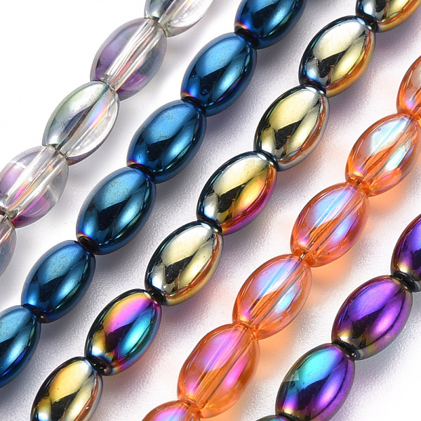 PandaHall Electroplate Glass Beads Strands, Oval, Mixed Color, 6.5x4.5mm, Hole: 1mm, about 60~65pcs/strand, 15.16~15.94 inch(38.5cm~40.5cm)..., Multicolor
PandaHall Electroplate Glass Beads Strands, Oval, Mixed Color, 6.5x4.5mm, Hole: 1mm, about 60~65pcs/strand, 15.16~15.94 inch(38.5cm~40.5cm)..., Multicolor