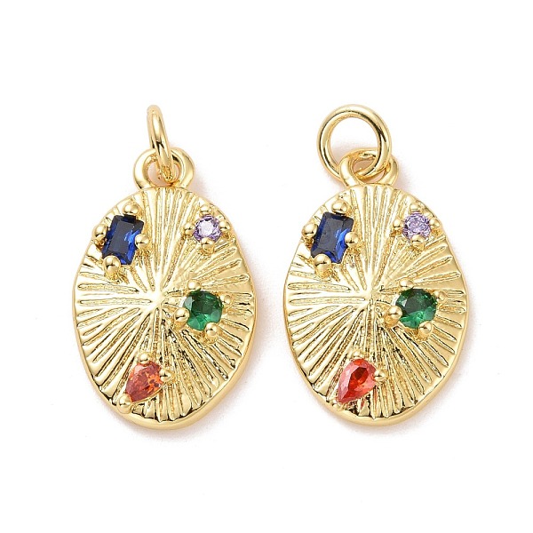 PandaHall Oval Brass Micro Pave Colorful Cubic Zirconia Pendants, with Jump Rings, Cadmium Free & Lead Free, Real 18K Gold Plated...
PandaHall Oval Brass Micro Pave Colorful Cubic Zirconia Pendants, with Jump Rings, Cadmium Free & Lead Free, Real 18K Gold Plated...