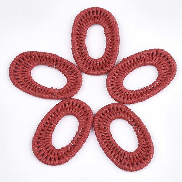 PandaHall Waxed Polyester Cord Woven Pendants, with Iron Findings, Oval, Red, 47~48x30~31x3mm Polyester Oval Red
PandaHall Waxed Polyester Cord Woven Pendants, with Iron Findings, Oval, Red, 47~48x30~31x3mm Polyester Oval Red