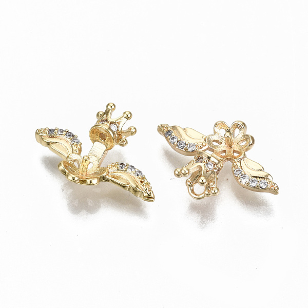 PandaHall Brass Micro Pave Clear Cubic Zirconia Peg Bails Charms, for Half Drilled Beads, Nickel Free, Crown with Wings, Real 18K Gold...
PandaHall Brass Micro Pave Clear Cubic Zirconia Peg Bails Charms, for Half Drilled Beads, Nickel Free, Crown with Wings, Real 18K Gold...