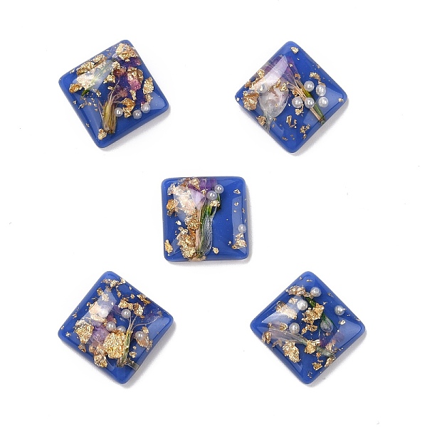 PandaHall Transparent Resin Cabochons, with Flower & Gold/Silver Foil, Square, Steel Blue, 16x16x6mm Resin Square
PandaHall Transparent Resin Cabochons, with Flower & Gold/Silver Foil, Square, Steel Blue, 16x16x6mm Resin Square