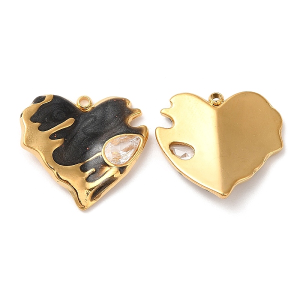 PandaHall 304 Stainless Steel Enamel Pendants, with Rhinestones, Real 18K Gold Plated, Heart Charm, Black, 19x20x2.5mm, Hole: 1.5mm...
PandaHall 304 Stainless Steel Enamel Pendants, with Rhinestones, Real 18K Gold Plated, Heart Charm, Black, 19x20x2.5mm, Hole: 1.5mm...