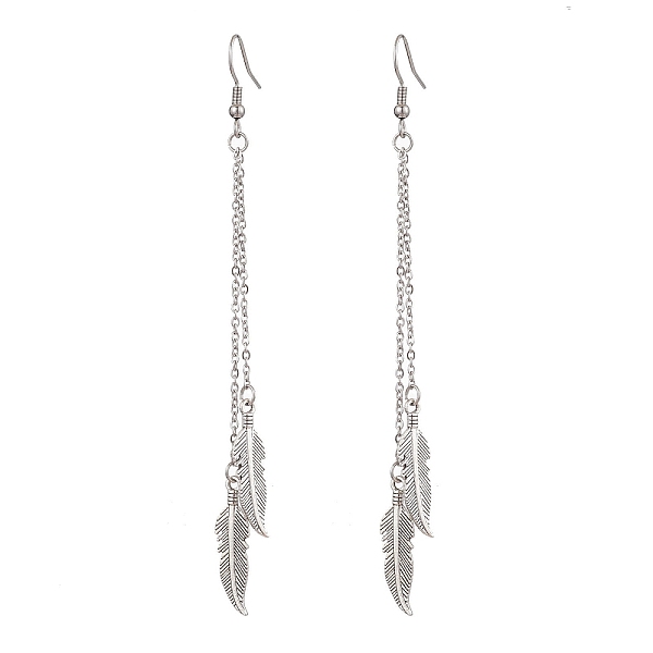 PandaHall Tibetan Style Alloy Ear Thread, 316 Surgical Stainless Steel Earring Hooks for Women, Feather, Antique Silver & Stainless Steel...
PandaHall Tibetan Style Alloy Ear Thread, 316 Surgical Stainless Steel Earring Hooks for Women, Feather, Antique Silver & Stainless Steel...