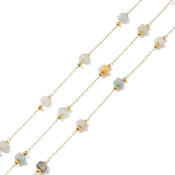 PandaHall Ion Plating(IP) 304 Stainless Steel Link Chains, Natural Flower Amazonite Beads & Spool, Soldered, Real 18K Gold Plated, 8x4mm...
PandaHall Ion Plating(IP) 304 Stainless Steel Link Chains, Natural Flower Amazonite Beads & Spool, Soldered, Real 18K Gold Plated, 8x4mm...