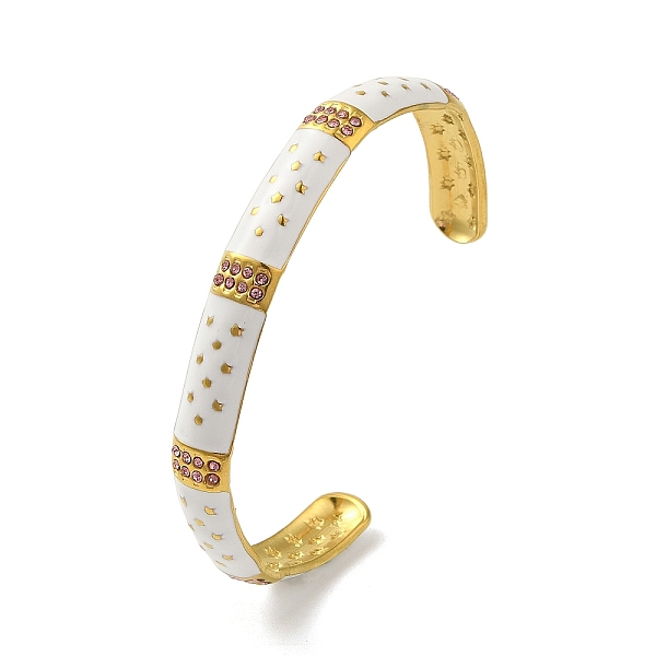 PandaHall 304 Stainlee Steel Enamel Open Cuff Bangles, Adjustable Rhinestone Bangles for Women, Real 18K Gold Plated, Hot Pink, Inner...
PandaHall 304 Stainlee Steel Enamel Open Cuff Bangles, Adjustable Rhinestone Bangles for Women, Real 18K Gold Plated, Hot Pink, Inner...