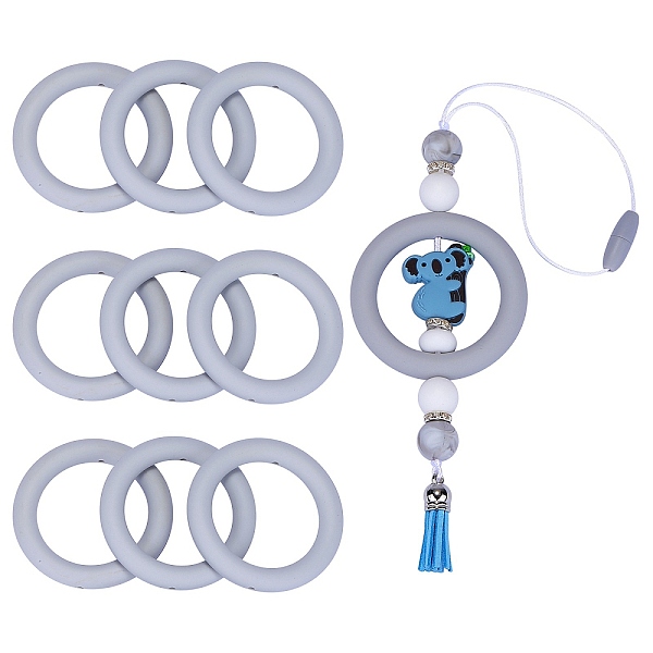 PandaHall 9Pcs Ring Food Grade Eco-Friendly Silicone Beads, Chewing Beads For Teethers, DIY Nursing Necklaces Making, Gray, 65x9.5mm, Hole...
PandaHall 9Pcs Ring Food Grade Eco-Friendly Silicone Beads, Chewing Beads For Teethers, DIY Nursing Necklaces Making, Gray, 65x9.5mm, Hole...