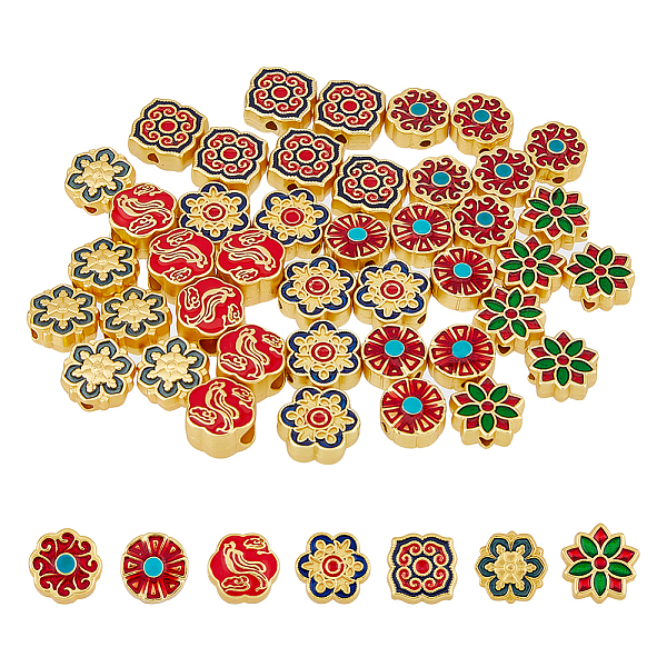 PandaHall DICOSMETIC 42Pcs 7 Styles Flower Spacer Beads Multi-Colored Flat Round Charm Beads Alloy Enamel Bead Matte Gold Color Loose Beads...
PandaHall DICOSMETIC 42Pcs 7 Styles Flower Spacer Beads Multi-Colored Flat Round Charm Beads Alloy Enamel Bead Matte Gold Color Loose Beads...