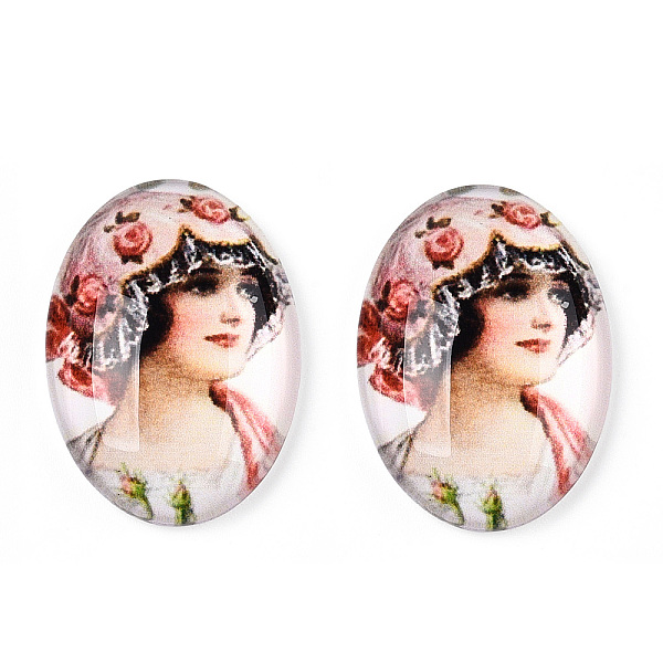 PandaHall Glass Cabochons, with European Style Pattern, Oval, Pink, 25x18x6mm Glass Oval Pink
PandaHall Glass Cabochons, with European Style Pattern, Oval, Pink, 25x18x6mm Glass Oval Pink